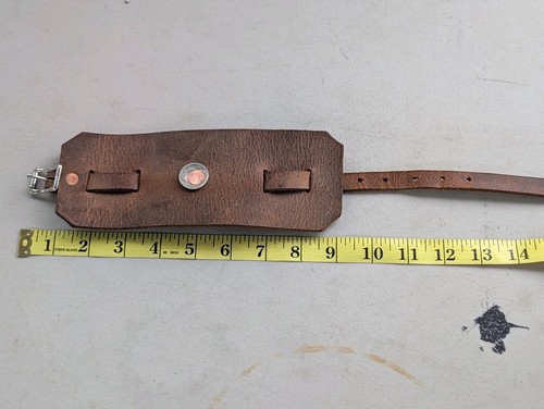 Brown leather cuff bracelet - leather,