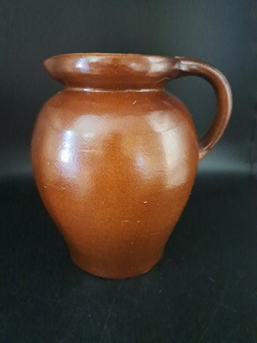 Vintage brown glazed stoneware - glazed,