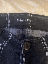 Checkered Plaid Skinny Trouser Pants W28 Casual Formal Business