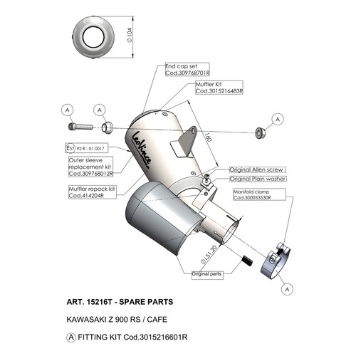 Rear muffler spare part