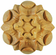 Regency Interior Carved Wood Rosette, Large Furniture Applique Paint Grade PG701