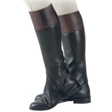 SHIRES HIGH QUALITY GENUINE REAL LEATHER TWO TONE ELASTICATED LINED GAITERS