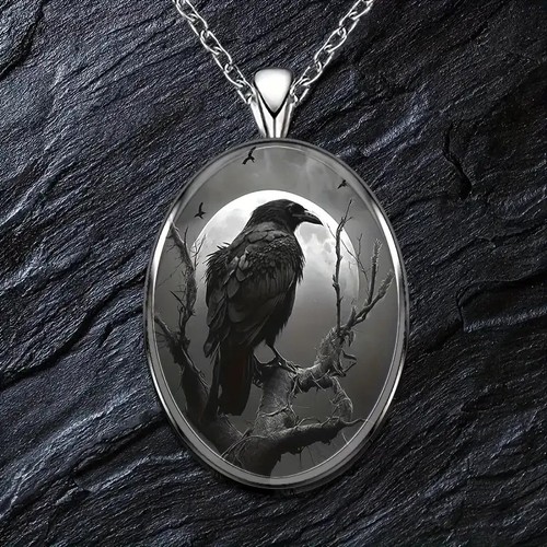 Crow necklace raven design - necklace,
