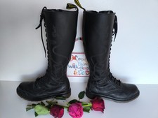 Dr Martens 1b60 20 eye hole zip snake black knee high boots UK6 EU39 US8