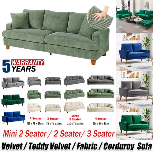 Seater teddy velvet sofa - 2/3,