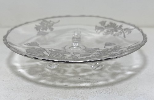 Silver flowers embossed - silver, glass