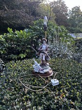 Vintage “Belcari”Capodimonte porcelain Italian Table Lamp-Hunter & dog figurine 