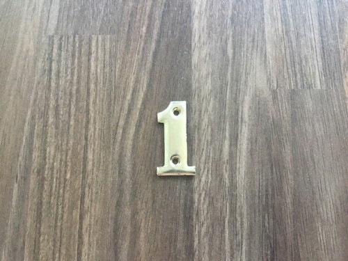 Polished chrome door number - door, 1