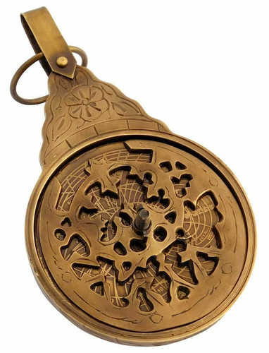 Antique brass astrolabe - brass,