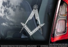 Freemasons - Car Window Sticker - Stonemasons Masonic Symbol - UK Logo -TYP2