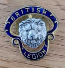 Vintage British Legion Button Hole Enamelled Badge