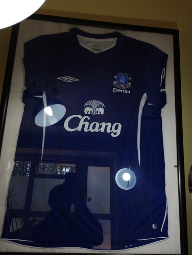 Framed signed everton - framed,