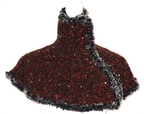 Hand knitted capelet wrap neck - wrap,