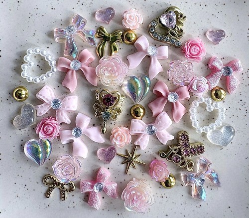 40pcs mixed pink - 40pcs, resin