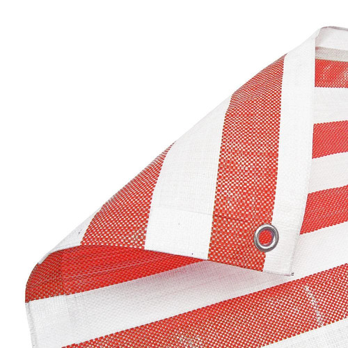 Red white stripe tarpaulin - red,