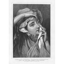 CHARLES ROBERT LESLIE Uncle Toby & Widow Wadman in Sentry Box Antique Print 1878