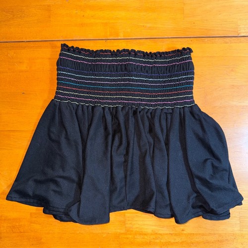 Black smocked mini skirt tube - mini,