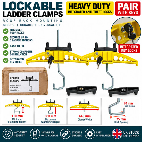 Pair lockable ladder - ladder, clamps
