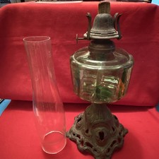 Vintage Standing Parafin Lamp, Green Glass. Working. 