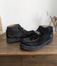 Vintage 90s Shellys Black Suede Platform Shoes - UK 10 - Iconic Retro Style