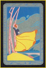 657 1920-80 Vintage Art Deco Lady in Tree's Single De La Rue Card c1938