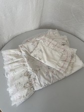 Vantona Single Duvet Set Vintage Roses Floral Frilly Lace Edge with Pillowcase