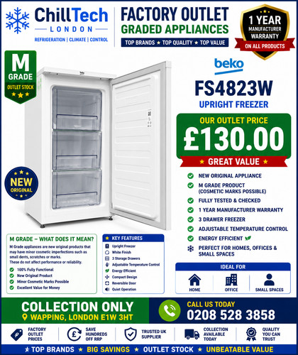 Beko fs4823w upright freezer - freezer, m