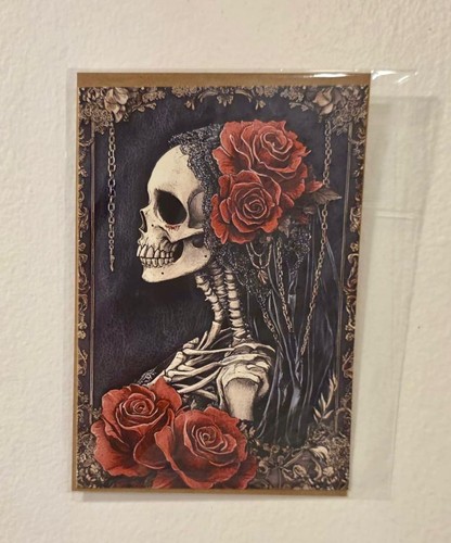 Gothic skeleton lady red - gothic,