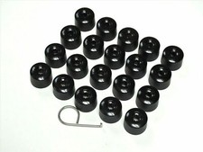 WHEEL NUT COVERS FOR VW POLO GOLF PASSAT CADDY LOCKING BOLT CAPS GLOSSY BLACK