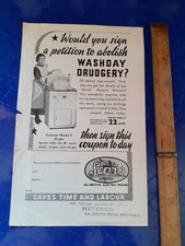 Vintage Servis all-British electric washer advertising leaflet Metesco Southall