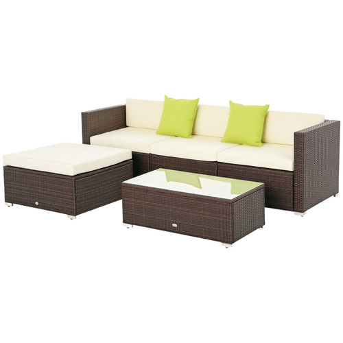Outsunny pieces rattan sofa - rattan,
