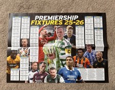 Scottish Premiership Fixtures Poster 2025-2026 25-26 25/26 Daily Record