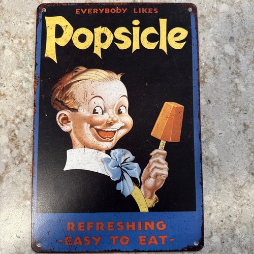 Tin sign popsicle boy ice - tin, “popsicle