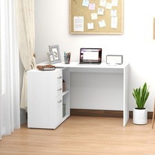 Computer Desk Table Workstation L Shape Drawer Shelf File Cabinet Home Office