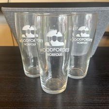 3 x Woodforde's Norfolk Brewery Pint Glasses