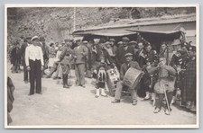 RPPC WWI Era Scottish Pipers & Drummers Military Camp Highland Dress Kilts