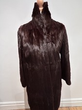 Vintage (1960’s) Glossy Brown Mid Length Mink  Fur Coat UK Size 12 14