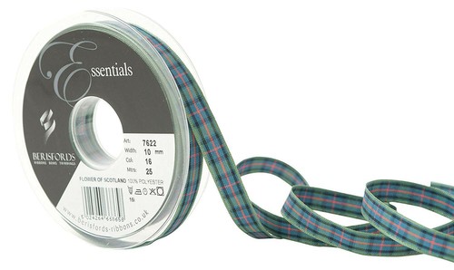 Berisfords tartan ribbon 25m - -,