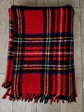 Scottish 100% Wool Blanket Throw Tartan Tasselled 1.5M x 1.25M