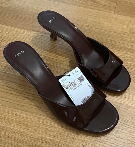 Mng brown patent leather - brown,