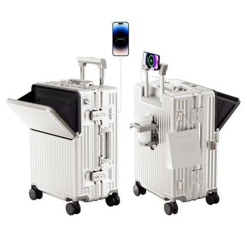 Aiweiny front open suitcase - open,