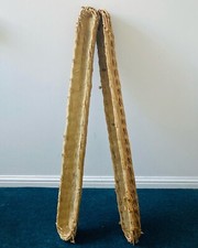 Vintage French Long Baguette Wicker Bread Baskets Table Display Server - Pair