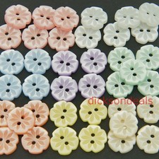 20 Small Etched Flower Buttons