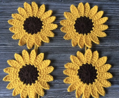 Appliqué flowers pack 4 - pack, of