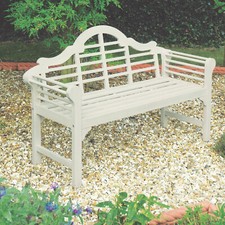 Lutyens Wooden Garden Bench Acacia Oiled Forest White - Returns