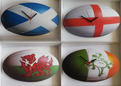 Rugby ball wall clock - rugby, clock.new