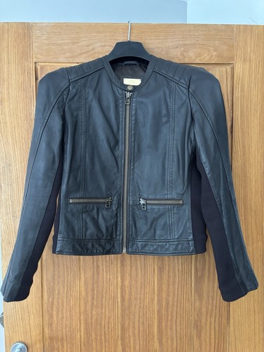 Mango brown leather jacket - leather,