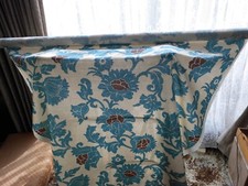 Osborne & Little Dusa Teal Natural Linen Fabric full width x 3.00m