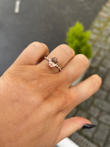 Morganite and diamond 18ct - and,