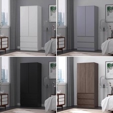 2 Door 2 Drawer Wardrobe Combination Scandinavian Bedroom Storage - Matt